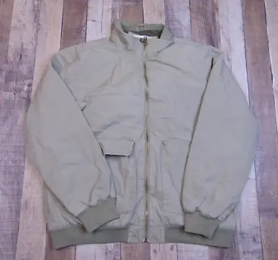 Orvis Men M Bomber Jacket Lined Khaki Tan Mesh Lind A-2 Full Zip Outdoor Cotton • $17.99