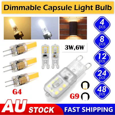 Capsule Light Bulb 3/6W AC12/220V G4 G9 White LED Dimmable Replace Halogen Lamps • $13.59