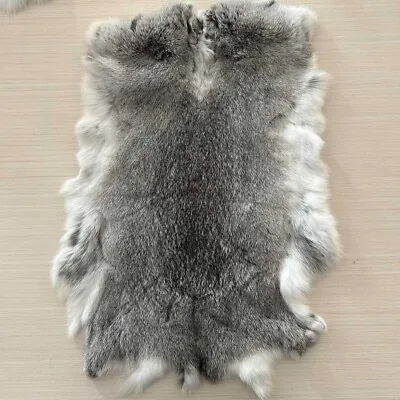 Gray Rabbit Fur Pelt Leather Hides Craft Genuine Natural Farm Rabbit Fur • $14.99