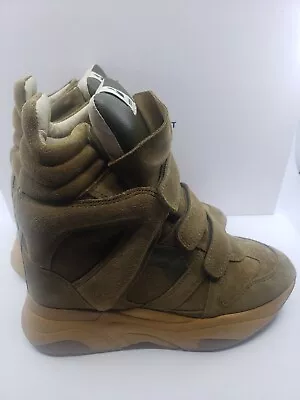 Isabel Marant Balskee Sneakers KHAKI SUEDE LEATHER EU 39 US 9 $660 HIGH TOP • $450