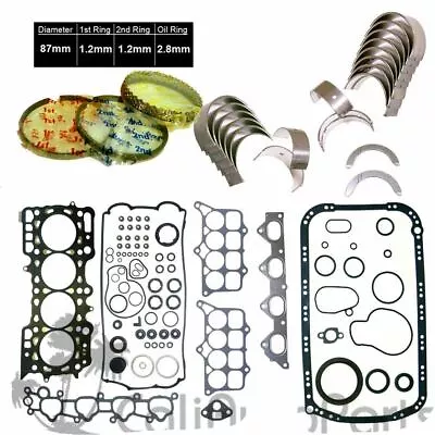 92-96 Honda Prelude 2.3L DOHC H23A1 FULL SET + PISTON RINGS + MAIN ROD BEARINGS • $214.95