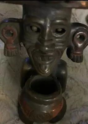 Creepy Mayan? Clay Statue — Resin Or Incense Burner • $100