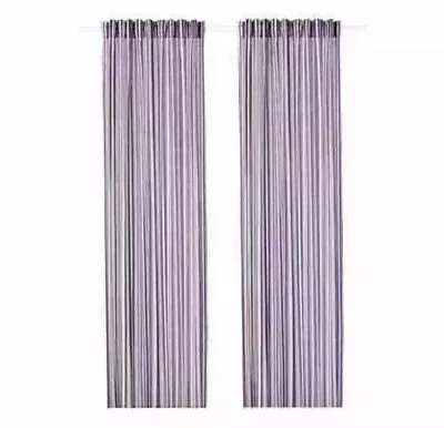 Ikea Praktklocka Curtain 2 X (145 X 250 Cm) Lilac Stripe 2 Panel Drop Curtain • £17.29