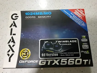 Galaxy GeForce GTX 560 Ti 1GB GDDR5 Graphics Card - Mini HDMI DVI • $64.99