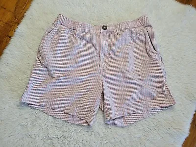 Chubbies Seersucker Striped Shorts Red White Blue 5.5 Inseam Regular Fit Large • $19.99