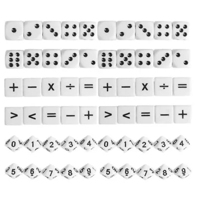 30Pcs 6 Sided D6 Dices 16mm Number Cubes Round Coener For Kids Polyhedral • $21.16