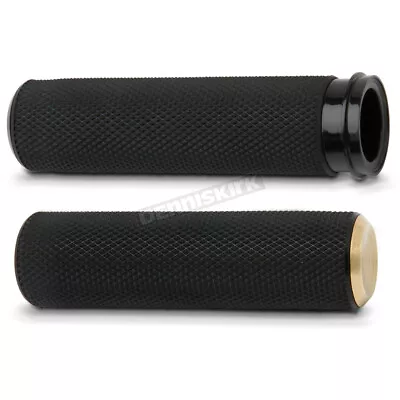 Arlen Ness Black/Brass Knurled Fusion Grips For Fly-By-Wire Bars - 07-334 • $62.95