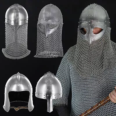 Medieval Viking Helmet Armor Vendel Steel Knight Warriors Armour SCA LARP • $56.39