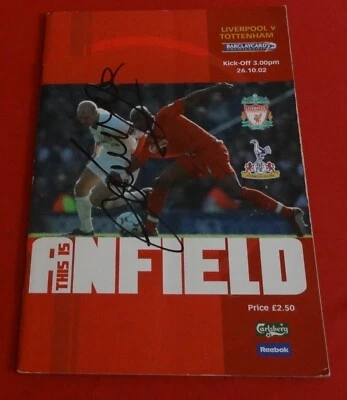 £2 • Buy Liverpool FC Versus Tottenham Hotspur 2002 Signed Matchday Programme