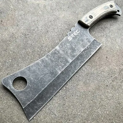 12  STONEWASH CLEAVER BLADE CHEF BUTCHER KNIFE Stainless Steel Full Tang Kitchen • $18.95