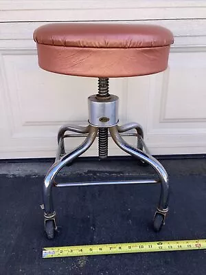 Adjustable Chair Pedigo Exam Stool Vintage Surgeons Dental Doctor Chrome MCM • $169