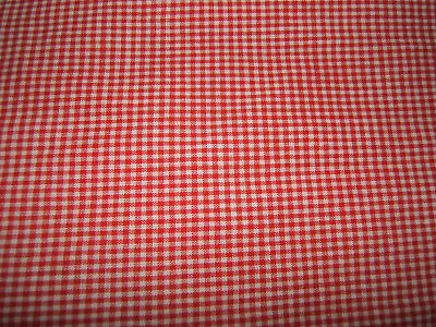 Vintage  1940-50s 'RED GINGHAM' Small Check Fabric-34  Wide X 46  Long • $5