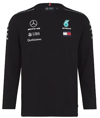 Mercedes-AMG Formula One Motorsport  Men's Team Long Sleeve T-Shirt Black NEW • $49.99