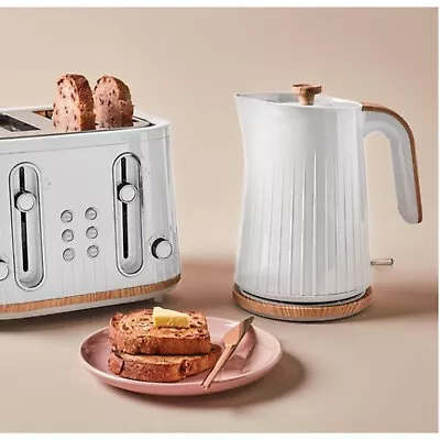 4 Slice Toaster And Kettle Set Cordless Stainless Steel Electric Kitchen Combo - • $126.50