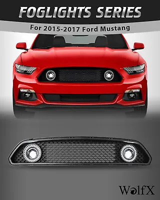 Honeycomb Mesh Front Bumper Upper Grille LED Lights For 2015-2017 Ford Mustang • $229.99