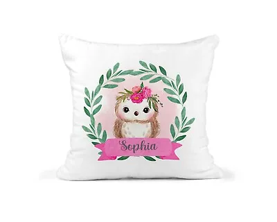 £13.99 • Buy Personalised Owl Cushion | Custom Girls Bedroom Pillow | Nursery Decor | Decorat