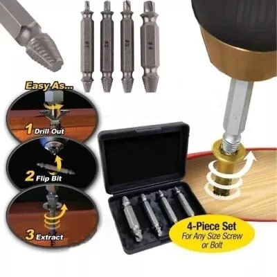 CRYSTAL CROWN Damaged & Stripped Screw Extractor Remover Tool And Drill Bit Se • £6.47