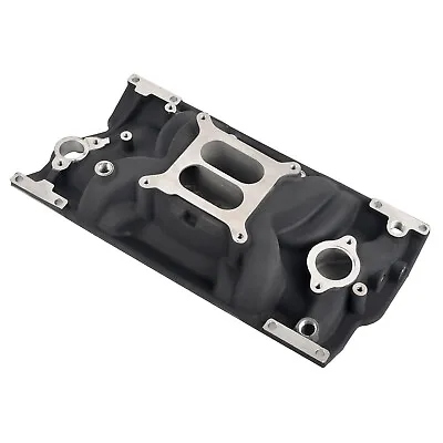 Aluminum Intake Manifold For SBC Chevy 5.0 5.7 Vortec 350 383 327 96-up Black • $141.58