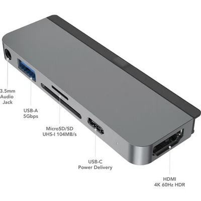 $52.88 • Buy HyperDrive M1 IPad Pro, Air, Mini USB C Hub Adapter 6-in-1 Dongle, 4K60Hz HDMI
