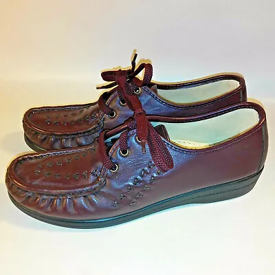 VINTAGE Womens Soft Spots Comfort Walking Nurse Shoes-Burgundy Leather-USA-9.5 N • $18.90