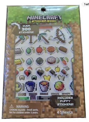 Minecraft Official Game Sticker Book Set - Includes 4 Sheets (300+ Stickers) • $10