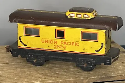 Marx O Scale Mar Lines Caboose Union Pacific 3824 Tin Litho Toy Train • $8