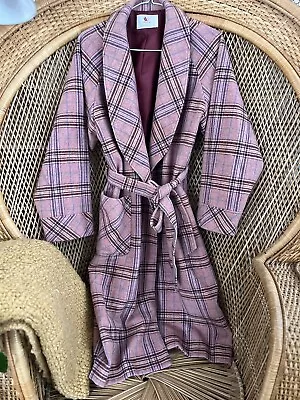 Vintage Cashmere Wool Coat Robe Wacoal Plaid  • $49.99