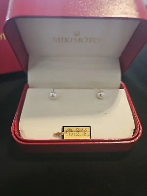 Mikimoto 18k A+ Akoya Pearl Stud Earrings (5-5.5mm) • $385