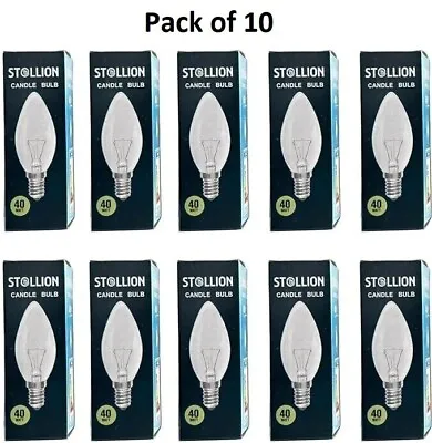 10Pack Screw In E14 SES Candle Light Bulbs Clear Dimmable Small Edison 40W Lamp- • £10.98