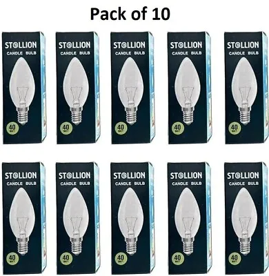 10Pack Screw In E14 SES Candle Light Bulbs Clear Dimmable Small Edison 40W Lamp • £11.29