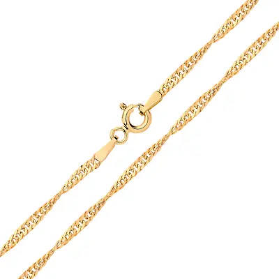 9ct Gold Womens Singapore Long Link Chain Necklace Ladies 16 18 20 22 24 Inch • £63.49