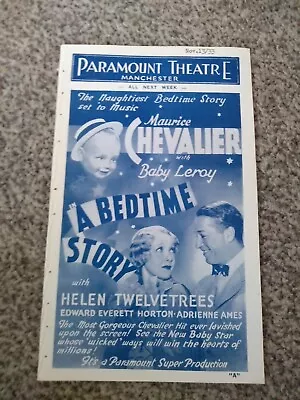 Paramount Theatre Manchester  1933 A Bed Time Story Brochure  • £3.95