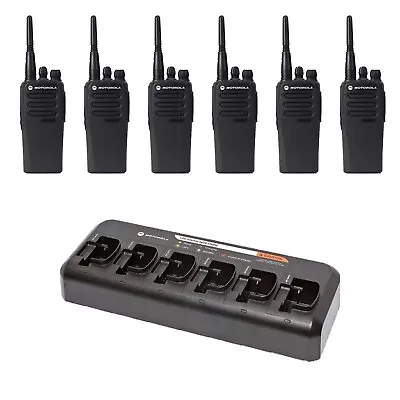 6 Motorola CP200 UHF 4ch 438-470 Radios Batteries Gang Chargeur • $780.99