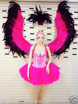$749.70 • Buy C097 Da NeeNa Burlesque Pink Angel Victoria Ostrich Dress Headdress Wings