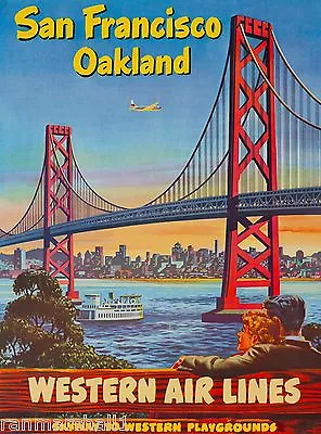 $10.49 • Buy San Francisco Oakland California United States Travel Advertisement Poster 