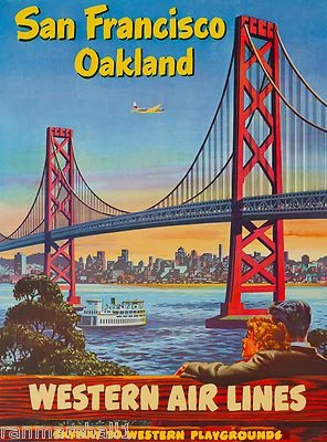 $10.49 • Buy San Francisco Oakland California United States Travel Advertisement Poster 