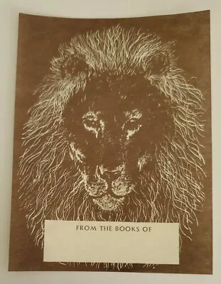 Vintage Antioch Bookplate Lion Head From The Books Of • $2