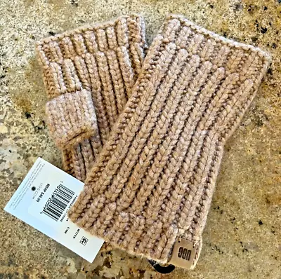 New Ugg Womens Chunky Fingerless Cable Mitten Glove Brown One Size • $25