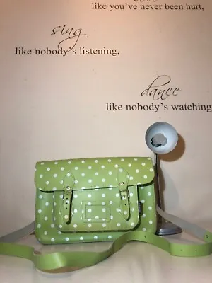 $106.30 • Buy Zatchels Green Polka Leather Satchel Shoulder Bag!Size 15”! New! Only