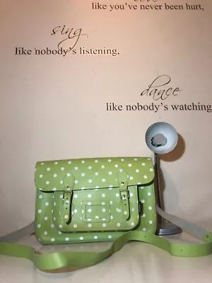 $106.30 • Buy Zatchels Green Polka Leather Satchel Shoulder Bag!Size 15”! New! Only