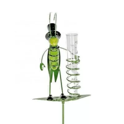 Rain Gauge Garden Metal Stake Decorative Grasshopper Outdoor Yard Decor • $15.98