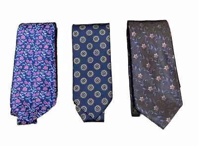 Lot Of 3 Barbera; Valentino And Borrelli  Men’s Silk Ties Neckties Made In Italy • $32