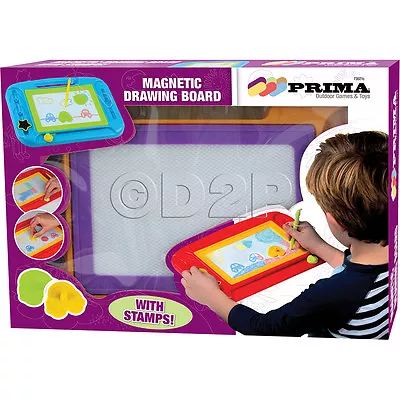 £5.99 • Buy Colour Doodle Magnetic Drawing Board With Pen, Shape Stamps Kid Writing Painting