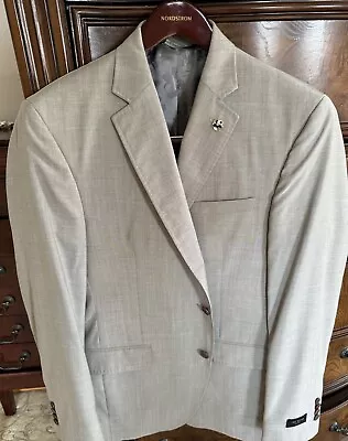 Ted Baker “Jay CT”  Tan Wool Blazer Suit Jacket Size 44R MSRP  $795 • $259.99