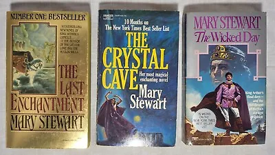 Vtg Mary Stewart PB Books Lot Of 3 Last Enchantment Crystal Cave Wicked Day • $14.99