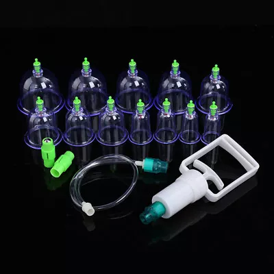 $11.01 • Buy 12 Cups Chinese Medical Healthy Body Vacuum Cupping Suction Therapy Massage Kit