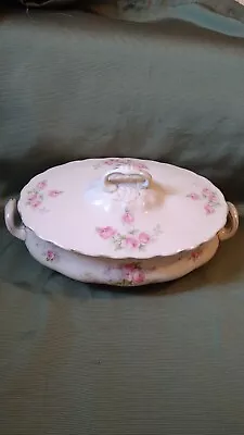 Myott Son & Co Ltd Lidded Serving Dish / Tureen Pink Roses • £11