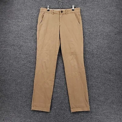 J Crew Waverly Chino Womens 2 Brown City Fit 30x31 Low Rise Pants Zip Fly • $11.24