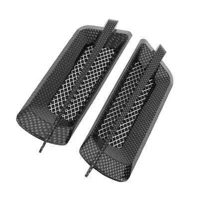 2×Carbon Fiber Style Car Side Air Flow Vent Fender Cover Intake Grille Stickers • $15.99