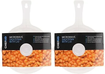 2 X Chef Aid Microwave Safe Saucepan With Lid Lightweight Clear Plastic 21.5cm • £10.08